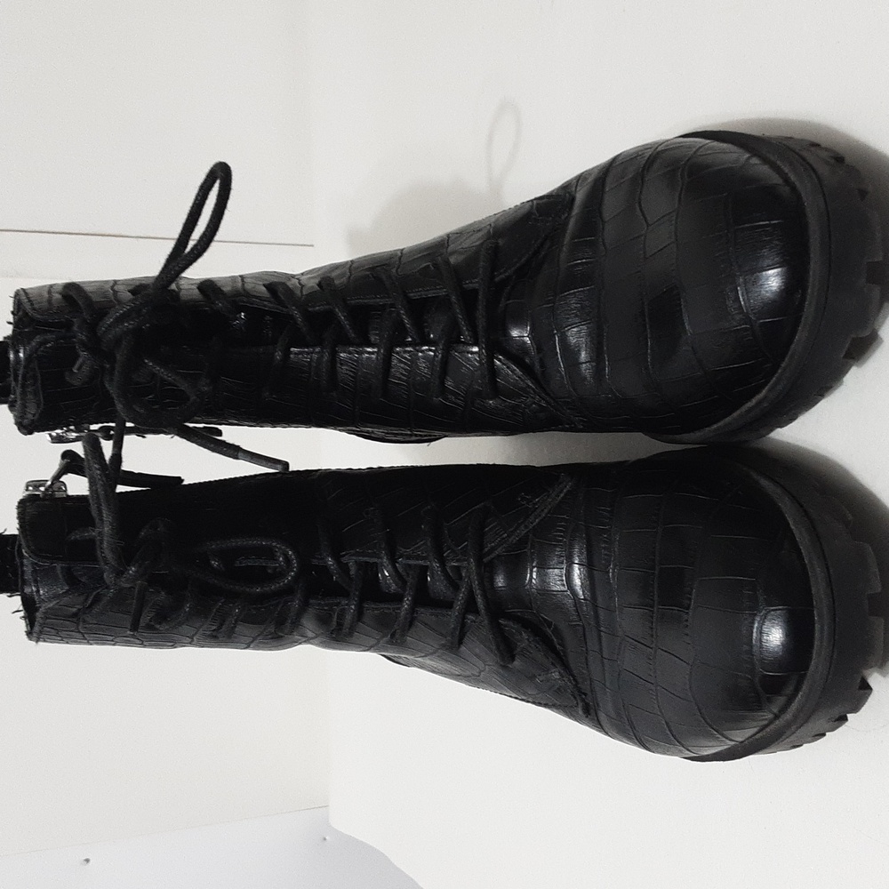 Dolce Vita Croc Lace Up Combat Boots